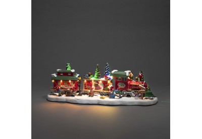 Konstsmide Train and Carriages Christmas Decoration (Battery or Mains Operated, Multi Colour LED)